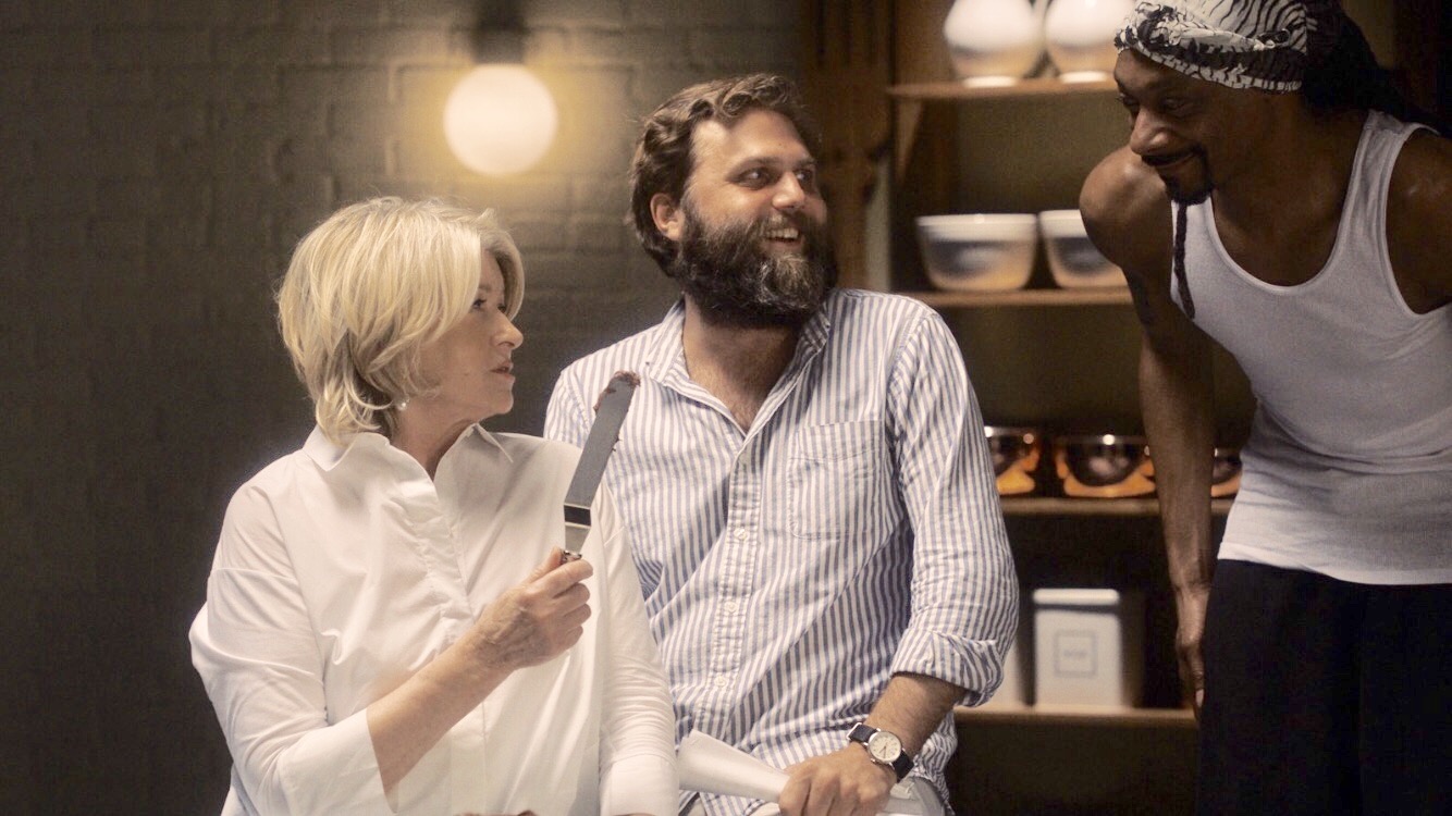Micah Perta with Martha Stewart and Snoop Dogg