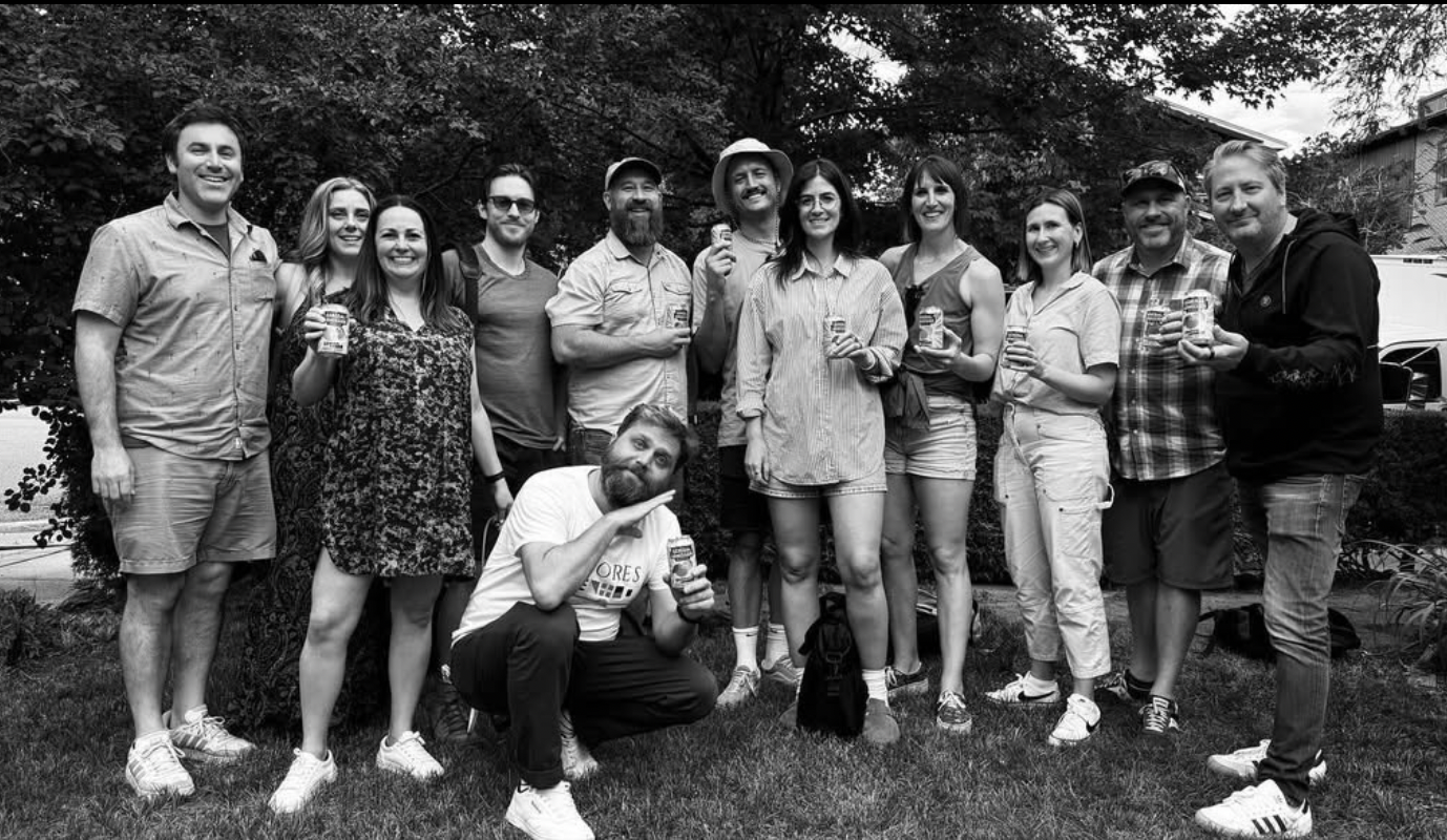 General Admission cast and crew gathered outdoors