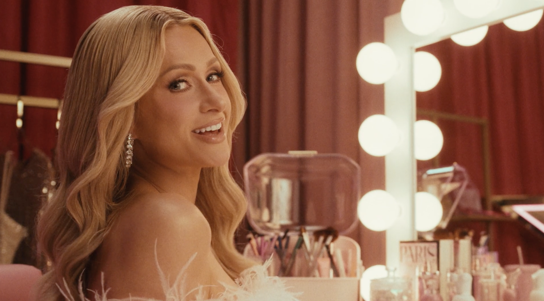 Paris Hilton backstage at the MTV VMAs
